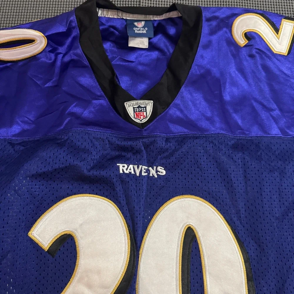 Reebok NFL Baltimore Ravens Ed Reed 20 Authentic Onfield Jersey Purple Size 50